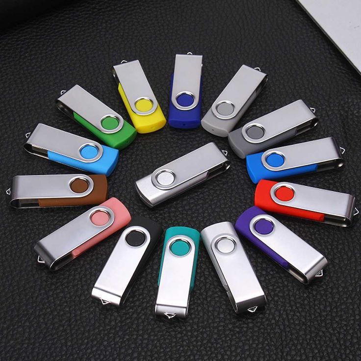 Assorted swivel USB flash drives in different colours