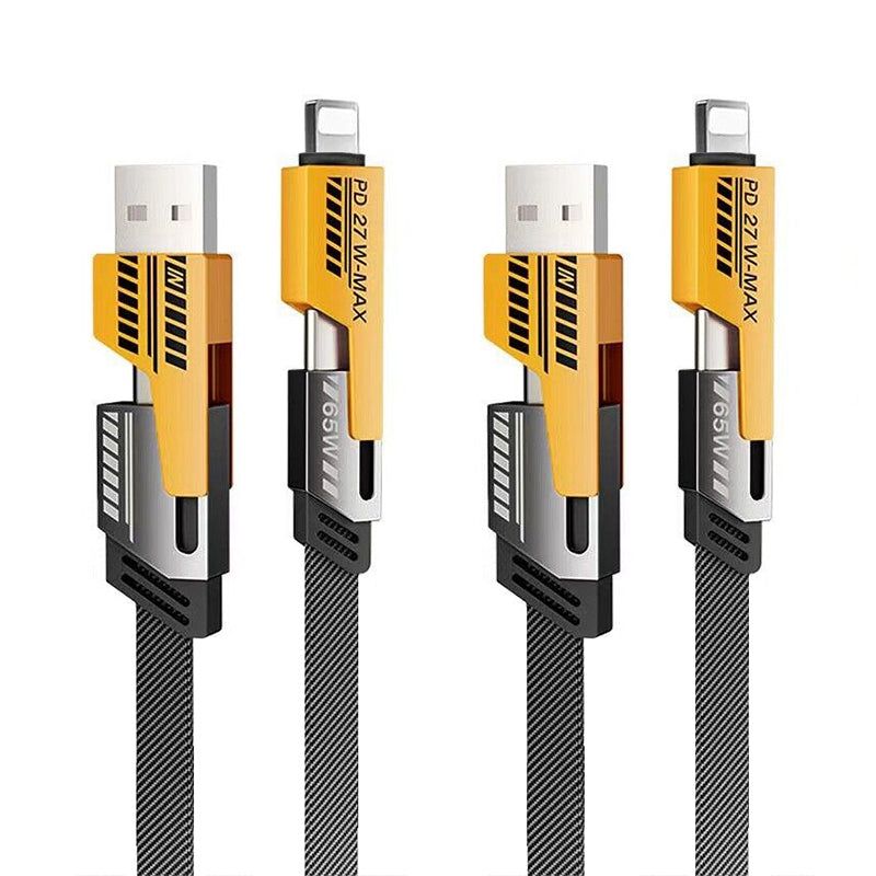 Multi-connector charging cable with yellow and black connectors