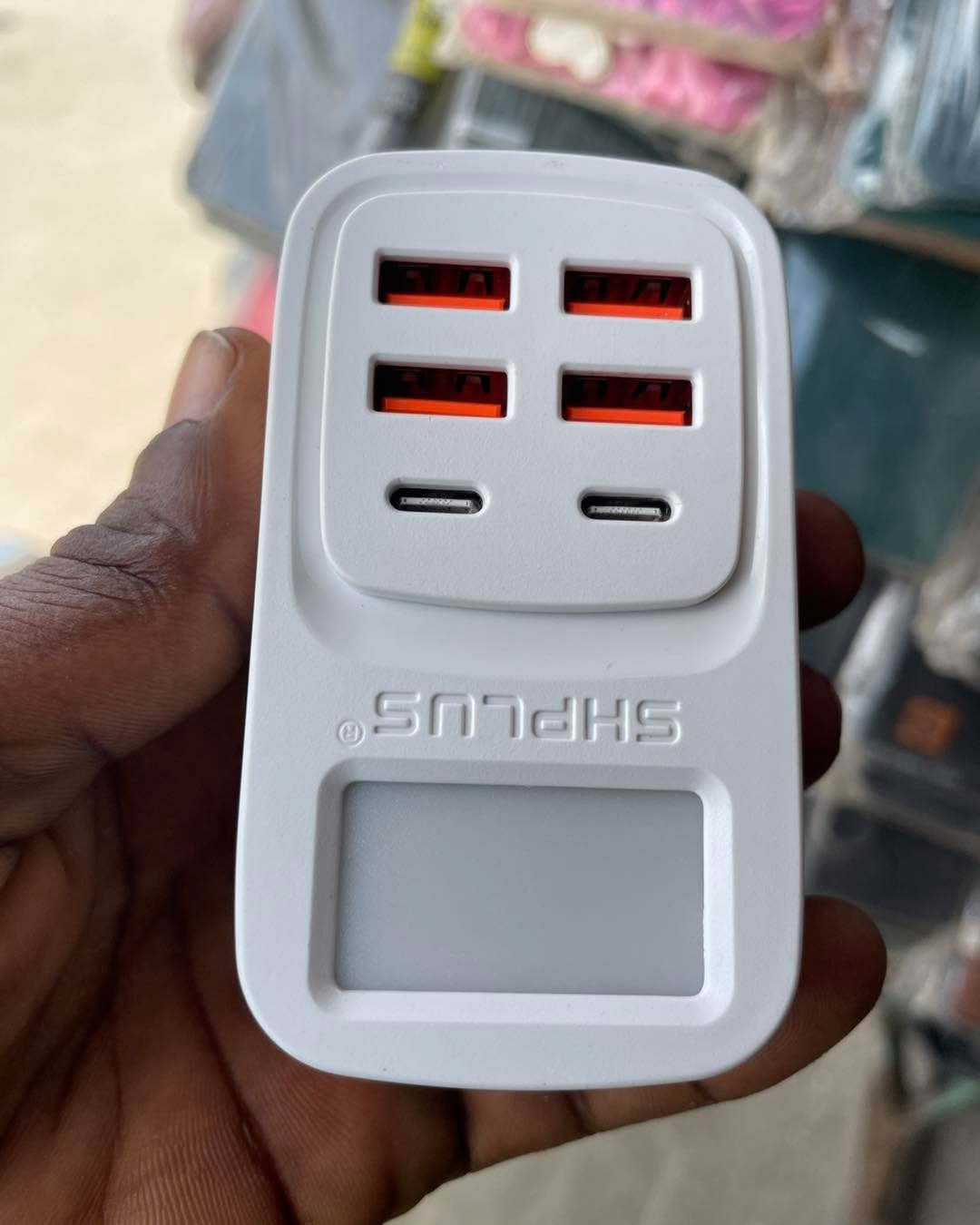 SHPLUS wall charger with four USB-A and two USB-C ports